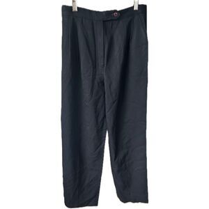 La Fata Milan New York Women's 100% Pure Wool Front Pleats Trouser Pants 8